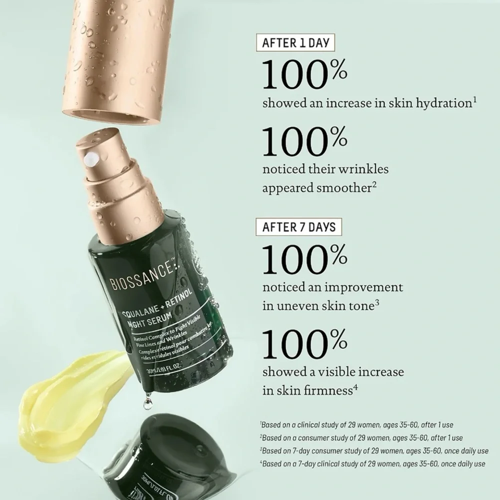 Biossance Squalane + Retinol Night Serum 1.01oz